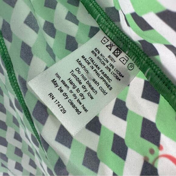 Kinona At the Pin chevron print golf top green  blue collared long sleeve large - Picture 6 of 8